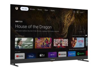 televisor encendido con un programa de peliculas