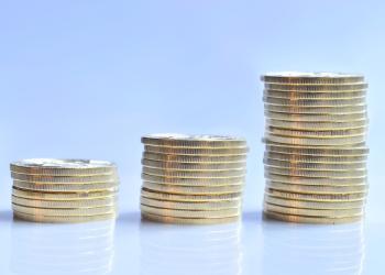 Monedas mostradas de forma exponencial