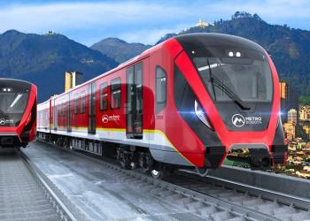 Foto de dos metros rojos en bogotá