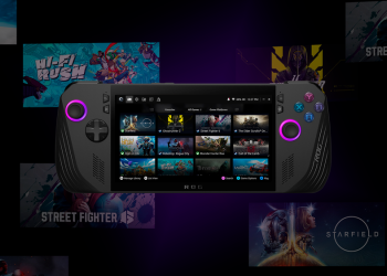 Foto de la Rog ally X con un fondo negro
