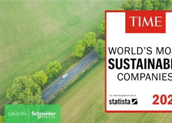 Foto de la revista time con el nombre de Schneider Electric