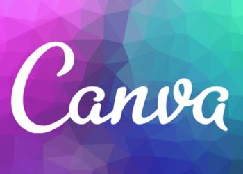 Foto del logo de canva con un fondo azul y morado