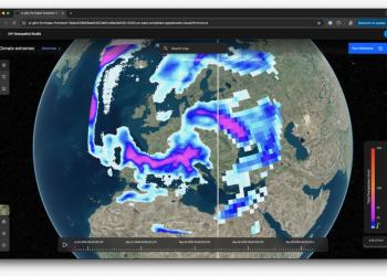 Foto del mundo con colores azules y morados