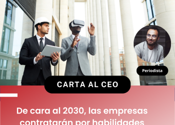 Representación de una imagen con dos trabajadores mirando al infinito