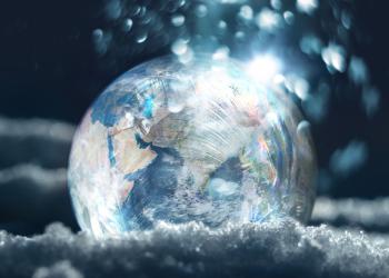 Foto del planeta tierra desintegrandose