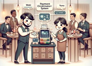 Dibujo animado de personas pagando un producto