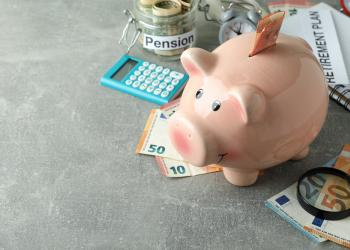 foto de un marrano y dinero al rededor