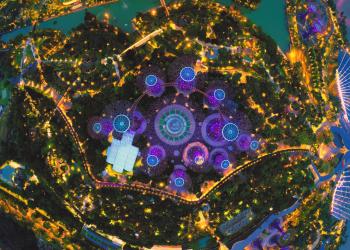 Foto tomada con un dron sobre un espacio verde