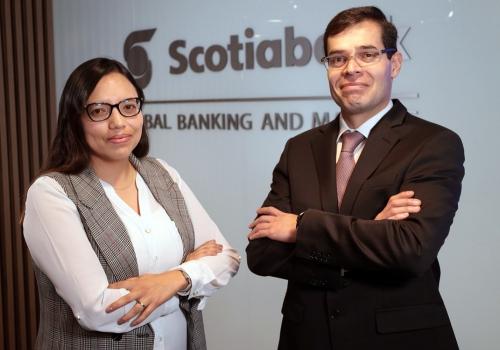 Jackeline Piraján y Sergio Olarte. Economistas de Scotiabank Colpatria