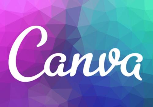 Foto del logo de canva con un fondo azul y morado