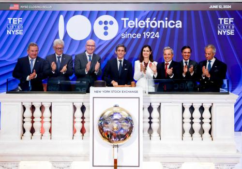 Telefónica al tocar la campana en NYSE