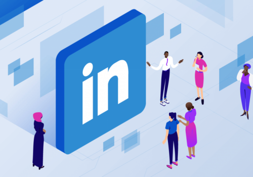 foto del logo de linkedin con animaciones alrededor