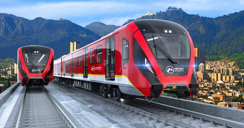 Foto de dos metros rojos en bogotá