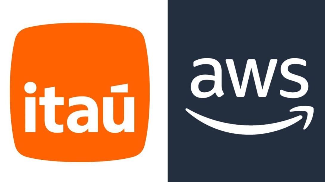 Foto de los logos de itaú y aws