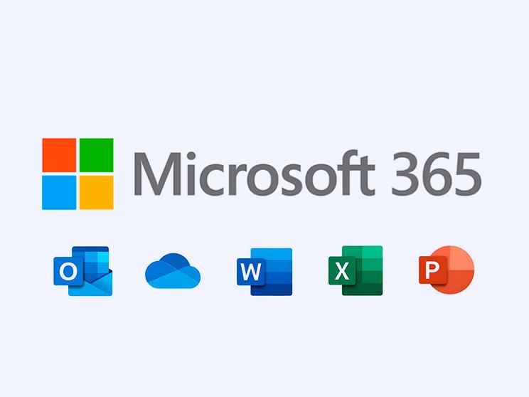 Foto del logo de microsoft con sus servicios