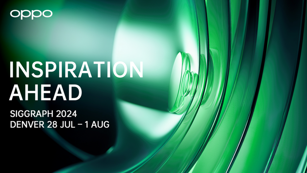 Foto promocional de OPPO Inspiration Ahead, color verde con texto