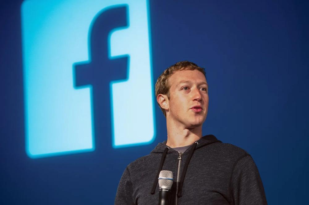 Foto de mark zuckerberg con fondo azul