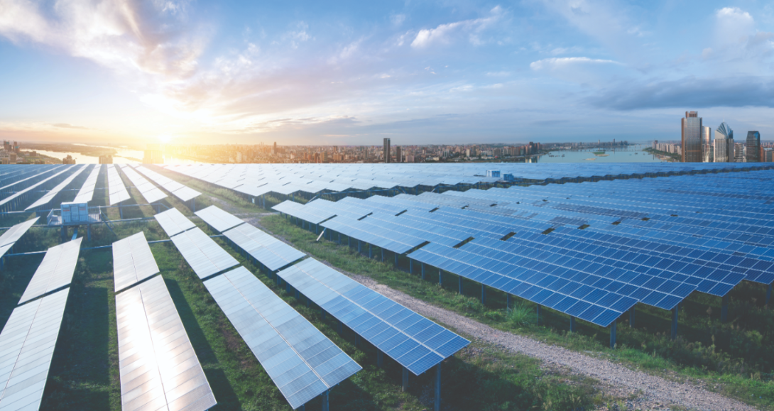 Foto de un panel solar