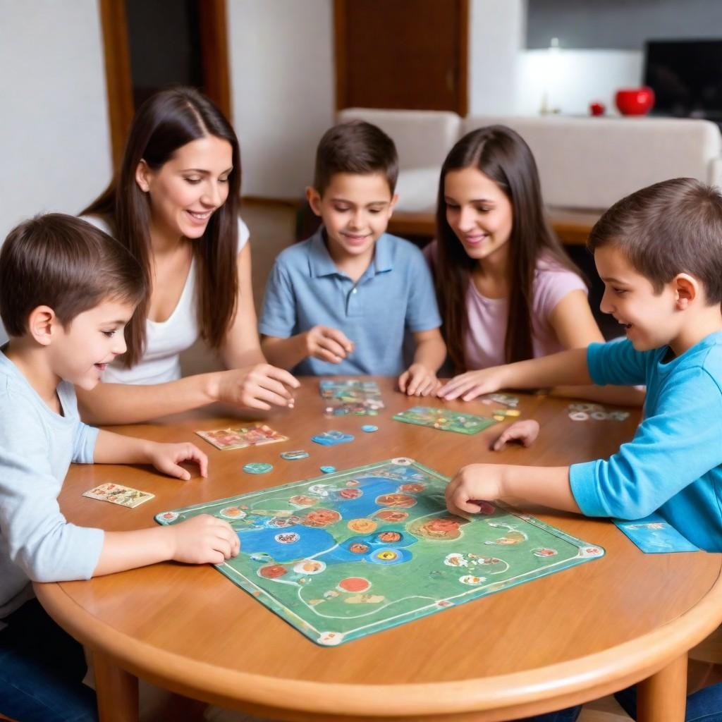 Niños jugando monopolio