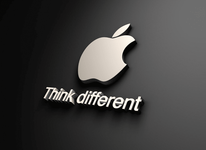 Foto del loco de aple con el mensaje: think different